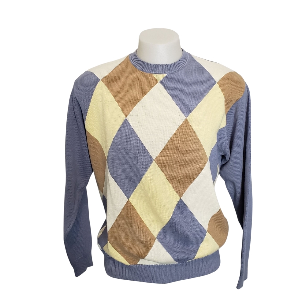 Jos.A BANK Ledbetter Golf Collection Mens Argyle Crew Neck Sweater Size‎ Medium